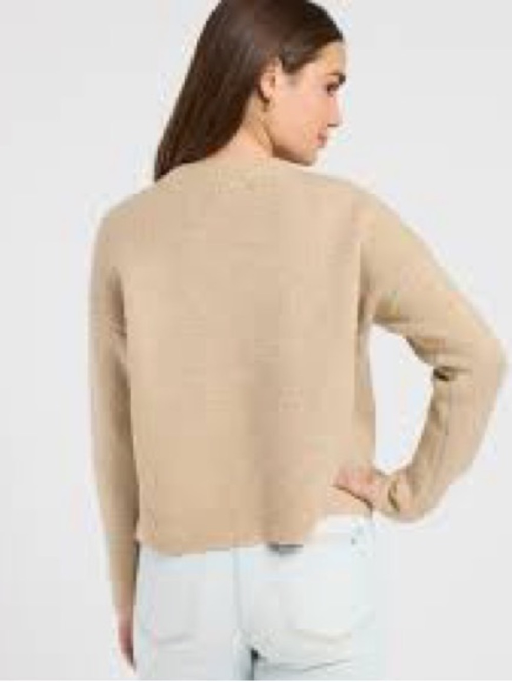 Dreamers Beige Crewneck Knit Sweater